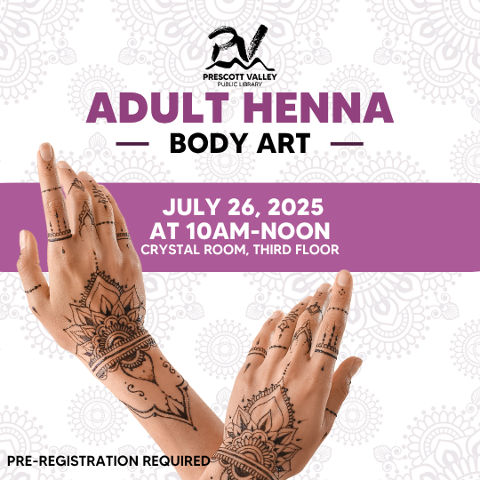 event poster with hands with henna art on them
