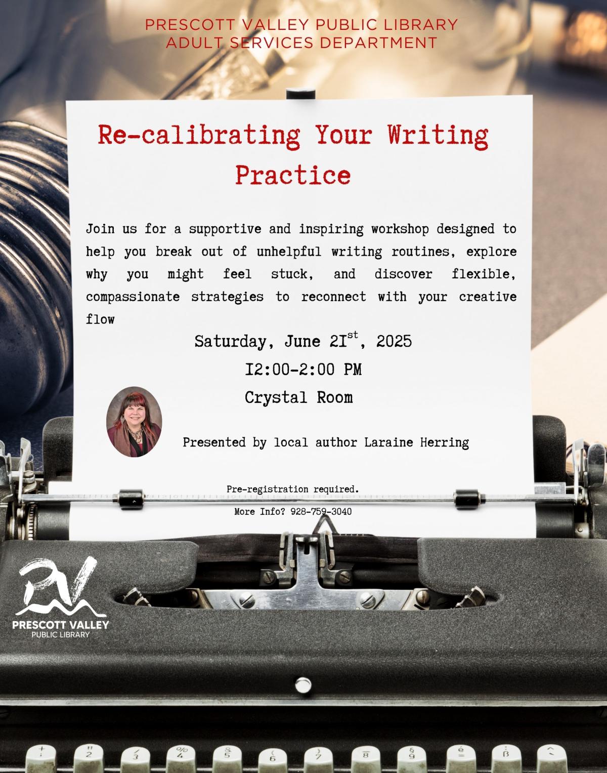event poster with typewriter