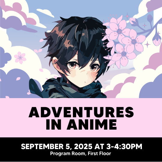 Adventures of Anime poster with an image of a manga/anime character.