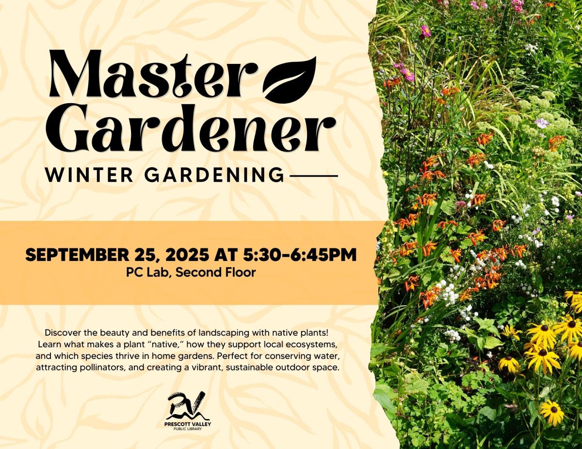 event poster with picture of native plants in az