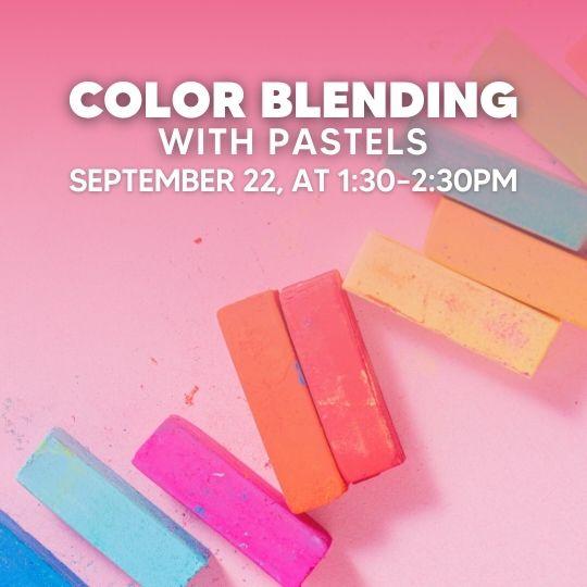 event poster with pastel crayons