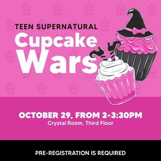 Teen Cupcake Wars photo with clip art of witch cupcakes.