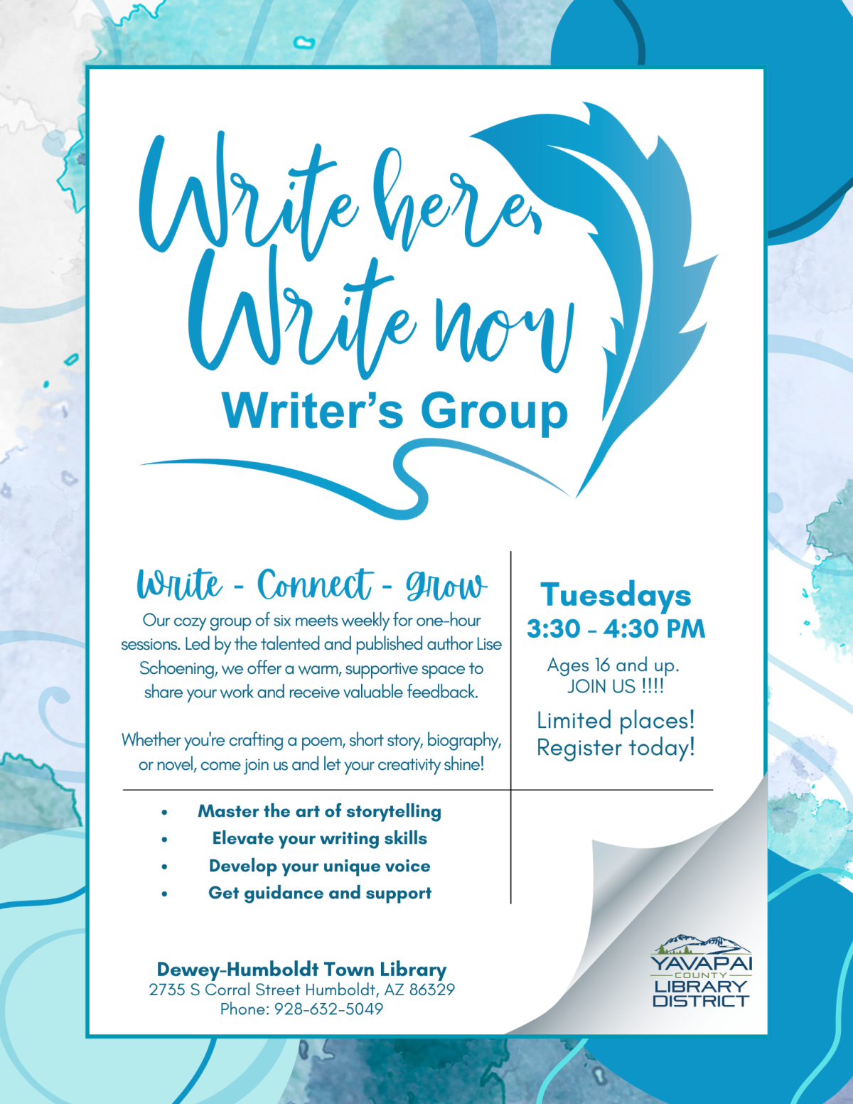 Writers Group, Write, Connect, Grow