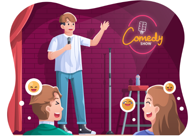 A person doing stand up comedy