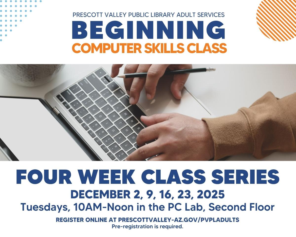 event poster with laptop open