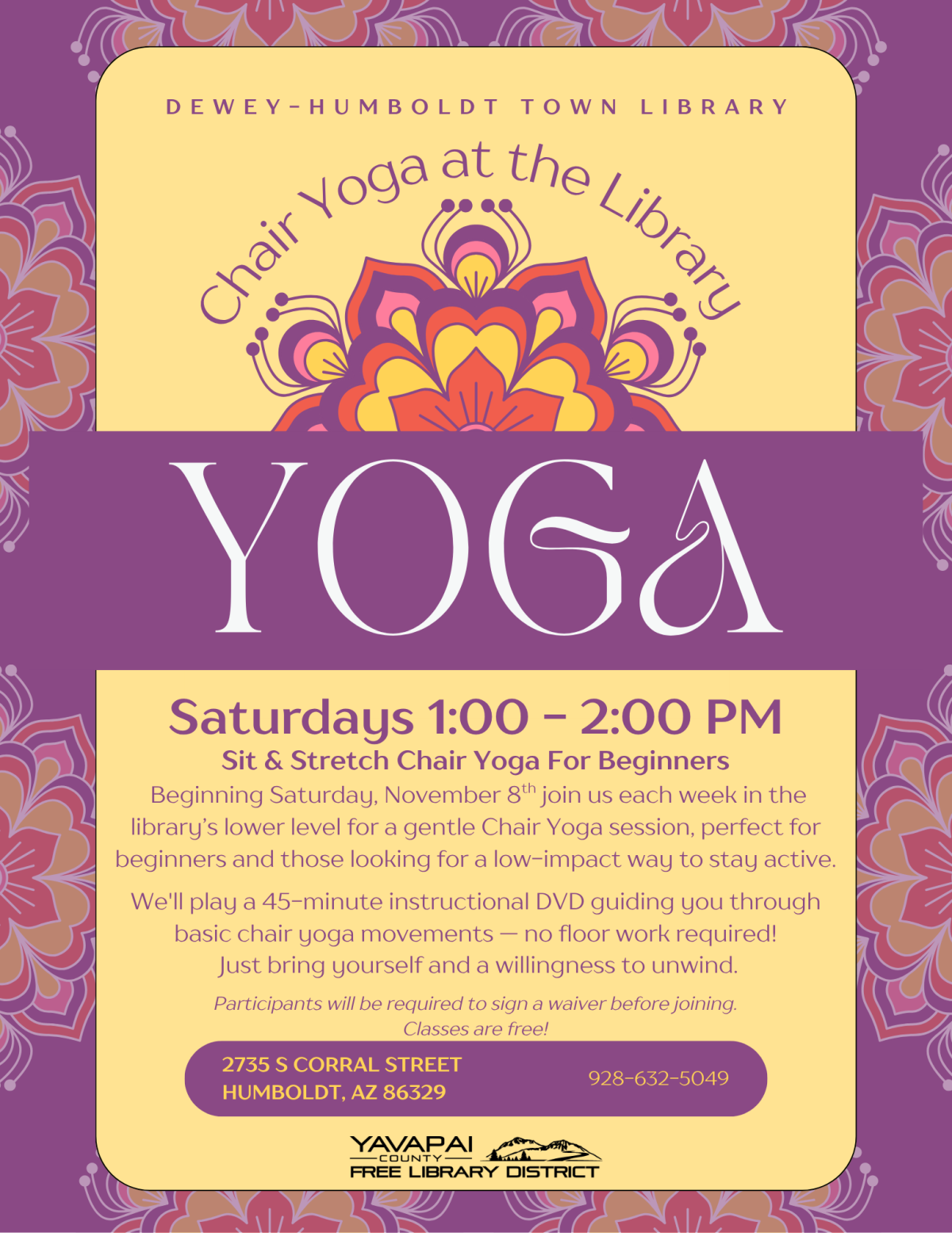 Chair Yoga At The Dewey-Humboldt Town Library