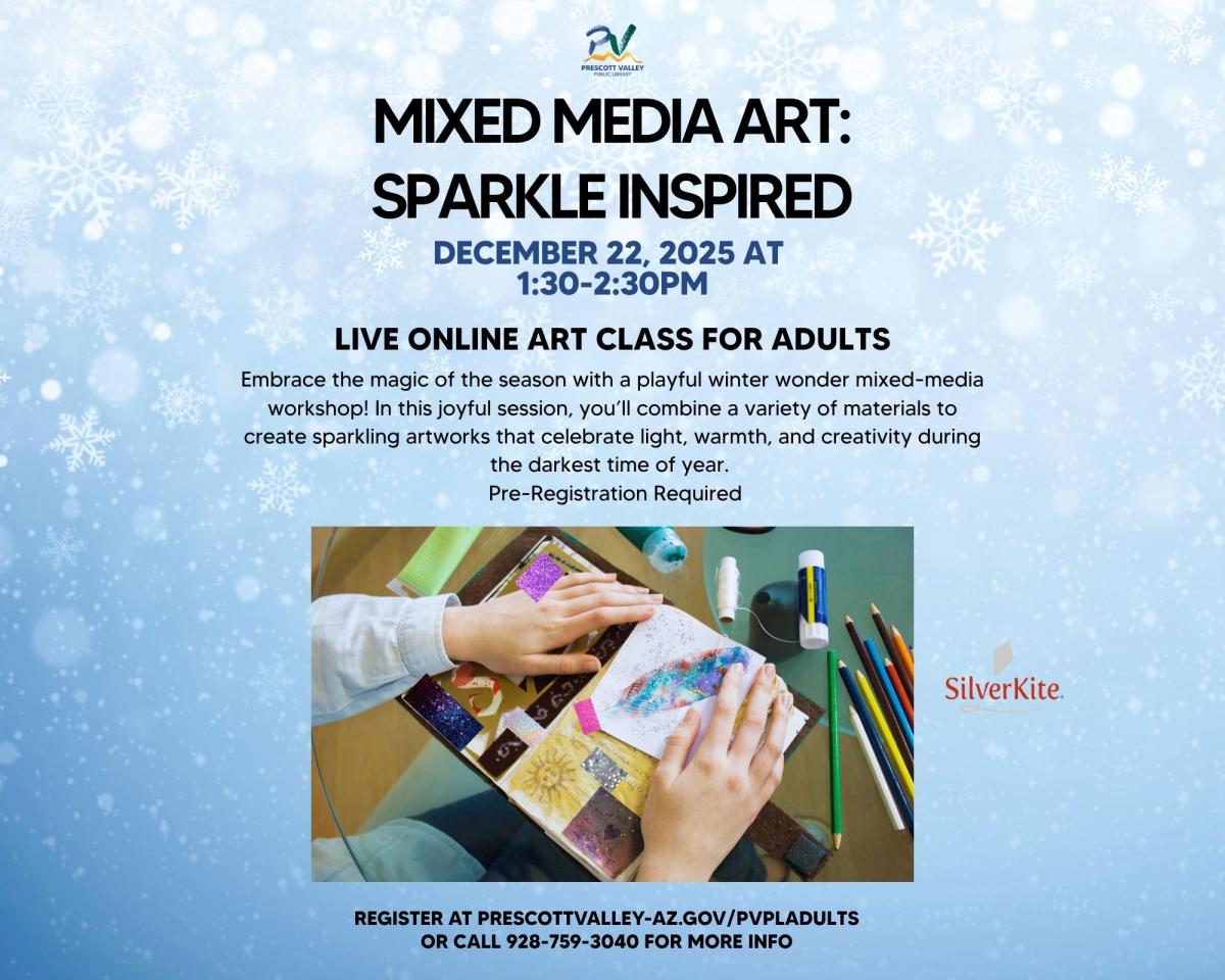 event poster with a person crafting mixed media journal