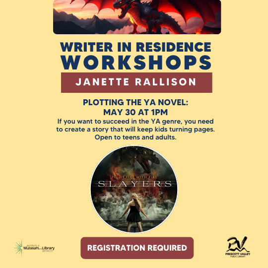 Writer in Residence Workshop Plotting the YA Novel Flyer.