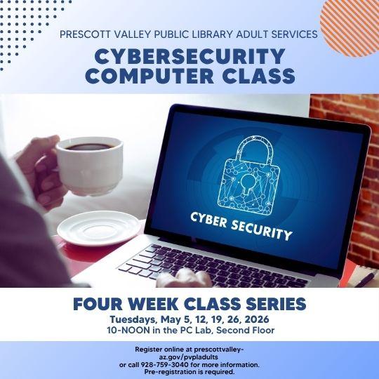 event poster with a photo of a laptop with a lock on the screen 